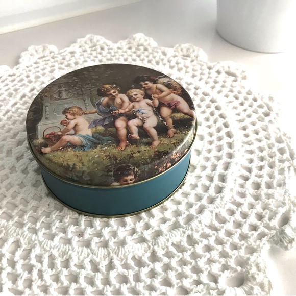 Coasters (6) in a blue box pattern littles angels - Picture 3 of 3